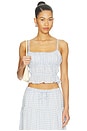 view 1 of 5 Amelia Top in Cloud Blue Gingham