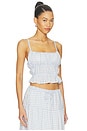 view 2 of 5 Amelia Top in Cloud Blue Gingham