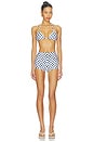 view 4 of 4 Ciara Mini Short in Navy Polka Dots