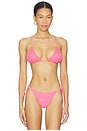 view 1 of 4 Benji Bikini Top in Pink Weave