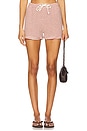 view 1 of 6 Loop Terry Stripe Short in Poppy & Chocolate