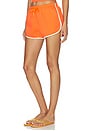 view 3 of 6 Leo Cotton Contrast Trim Short in Clementine With Bright Ivory