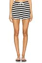 view 1 of 6 Jesse Shorts in True Black & Natural Stripe