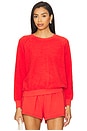 view 1 of 4 Inside Out Fleece Shrunken Crewneck Sweatshirt in Poppy Red