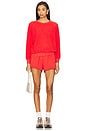 view 4 of 4 Inside Out Fleece Shrunken Crewneck Sweatshirt in Poppy Red