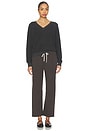 view 5 of 6 Fallon Structured Fleece Barrel Pant in Vintage Black