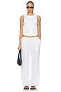 view 5 of 6 Lorana Linen Drawstring Pant in White