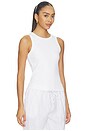 view 2 of 4 Daphne Structured Rib High Neck Tank in White