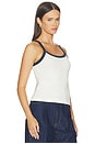 view 2 of 4 Cherry Cotton Ringer Tank in Bright Ivory & Navy