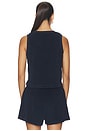 view 3 of 4 Esther Loop Terry High Neck Crop Tank in Navy