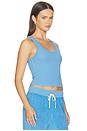 view 2 of 4 Blondie Rib Bra Friendly Tank in Pacific Blue