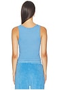 view 3 of 4 Blondie Rib Bra Friendly Tank in Pacific Blue