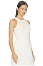 view 2 of 4 Daphne Structured Rib High Neck Tank in Bright Ivory