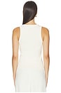view 3 of 4 Daphne Structured Rib High Neck Tank in Bright Ivory