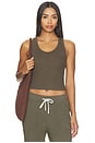 view 1 of 4 Blondie Structured Rib Bra Friendly Tank in Dark Olive