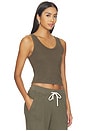 view 2 of 4 Blondie Structured Rib Bra Friendly Tank in Dark Olive