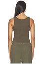 view 3 of 4 Blondie Structured Rib Bra Friendly Tank in Dark Olive