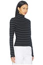 view 2 of 4 Cindy Long Sleeve Turtleneck in Black Stripe