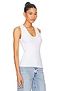 view 2 of 4 U Neck Ribbed Tank in White
