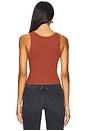 view 3 of 4 Structured Rib Bra Friendly Tank Top in Russet