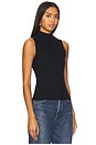 view 2 of 4 Luxe Rib Sleeveless Mock Neck Tank Top in True Black