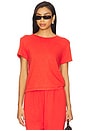 view 1 of 4 Recycle Cotton Slim Crew Tee in Poppy Red