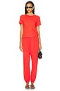 view 4 of 4 Recycle Cotton Slim Crew Tee in Poppy Red