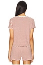 view 3 of 5 Loop Terry Stripe Tee in Poppy & Chocolate