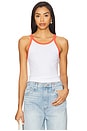 view 1 of 4 Athletic Color Block Tank in White & Poppy