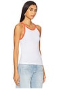 view 2 of 4 Athletic Color Block Tank in White & Poppy