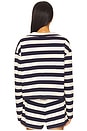 view 3 of 4 Alison Tennesse Polo Top in Natural & Navy Stripe