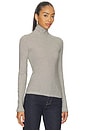 view 2 of 5 Cindy Stripe Jersey Turtleneck in Ivory & Black Stripe