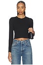 view 1 of 4 Sienna Luxe Rib Cropped Long Sleeve in True Black
