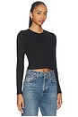 view 2 of 4 Sienna Luxe Rib Cropped Long Sleeve in True Black