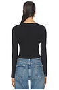 view 3 of 4 Sienna Luxe Rib Cropped Long Sleeve in True Black