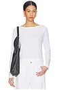 view 1 of 4 Drop Shoulder Long Sleeve in White