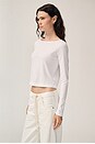 view 3 of 7 Drop Shoulder Long Sleeve in White