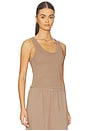 view 2 of 4 Structured Rib Bra Friendly Tank in Mocha