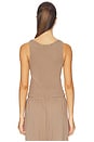 view 3 of 4 Structured Rib Bra Friendly Tank in Mocha