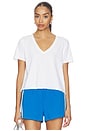 view 1 of 4 Crispy Cotton V Neck Tee in White