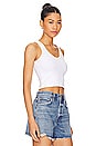 view 2 of 4 Cropped Cotton Ribbed Layering Tank in White