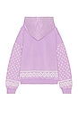 view 2 of 3 Washed Motif Sleeve Pullover Hoodie in Washed Purple