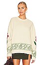 view 1 of 5 Knitted Floral Paisley Sweater in Cream