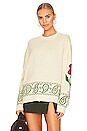 view 3 of 5 Knitted Floral Paisley Sweater in Cream