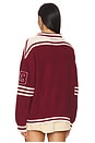 view 4 of 5 Varsity Patchwork Knit in Deep Red