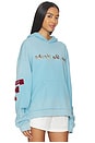 view 2 of 6 Horse Line Embroidered Hoodie in Facec Ocean Blue