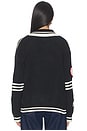 view 4 of 6 Varsity Patch Collared Cardigan in Vintage Black