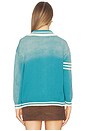 view 4 of 6 Varsity Patch Collared Cardigan in Ocean Blue