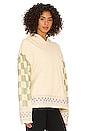 view 2 of 4 Blusa com capuz e manga xadrez in Cream