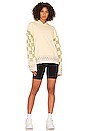 view 4 of 4 Blusa com capuz e manga xadrez in Cream